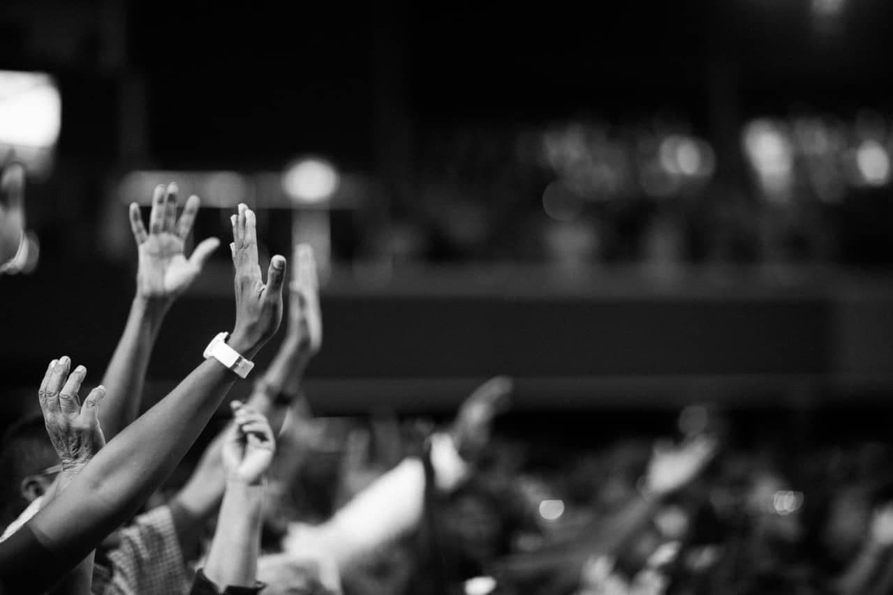 Hands raised in worship